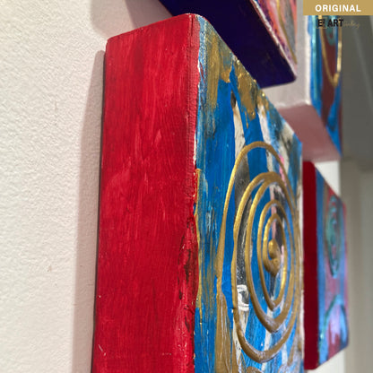 'Galaxy blue Series 1-10' by Shirley Kwak, 5.5" x 5.5"