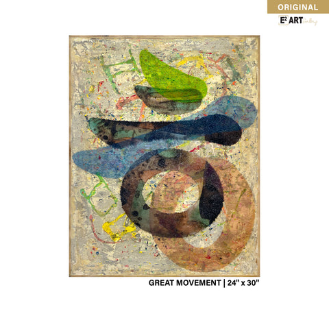 Great Movement Canvas Acrylic Painting Wall Art Decor by Steve Moon, 24" x 30"