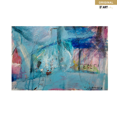 'Landscape In Blue' by Shirley Kwak, 24" x 16"