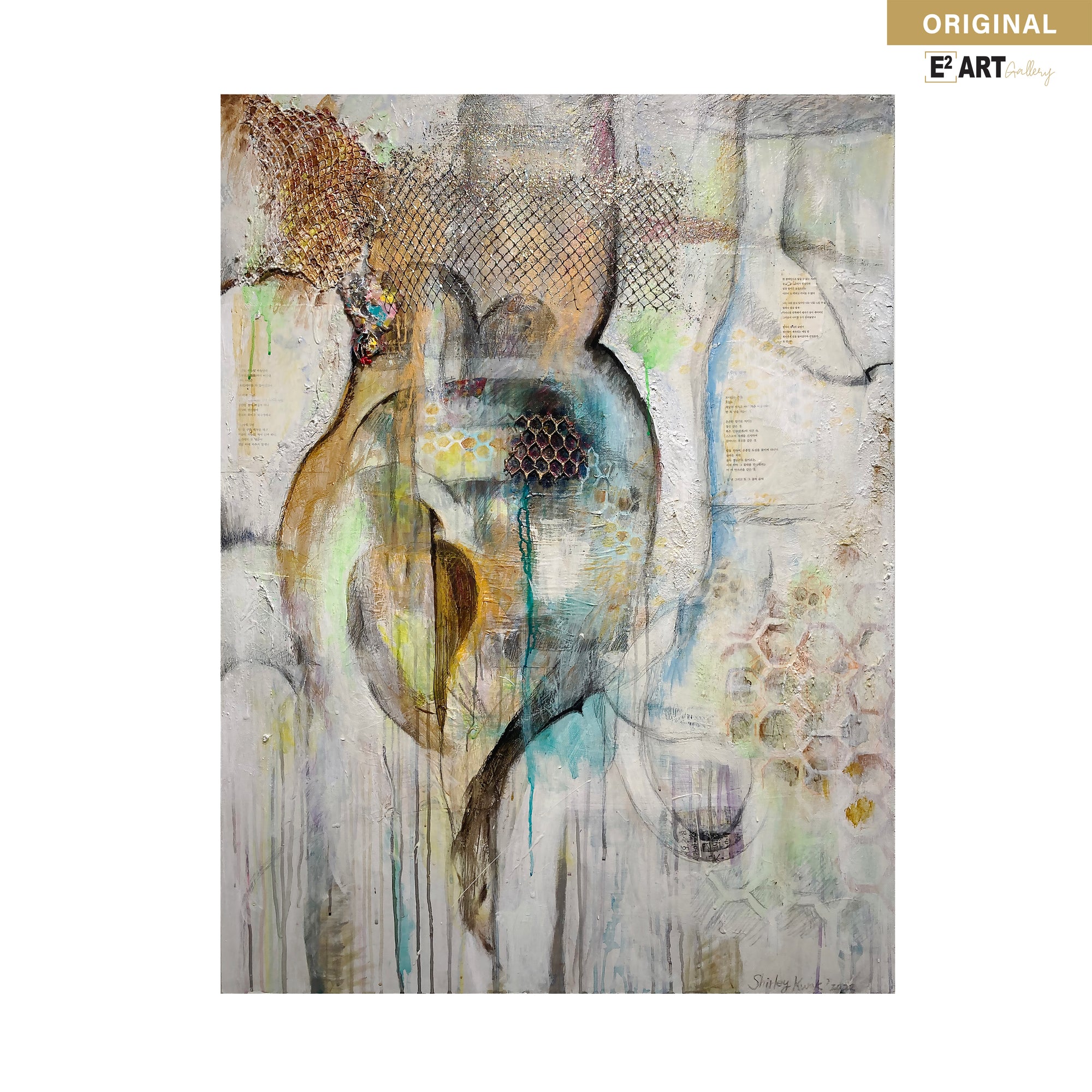 'Space Blue 1' by Shirley Kwak, 36" x 48"