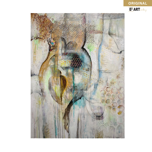 'Space Blue 1' by Shirley Kwak, 36" x 48"